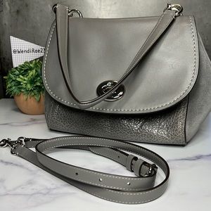 Coach Faye Carryall purse in grey with dual straps